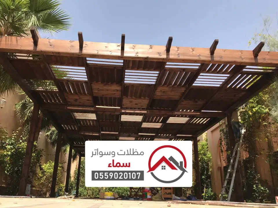 اسقف مظلة خشبي بالرياض